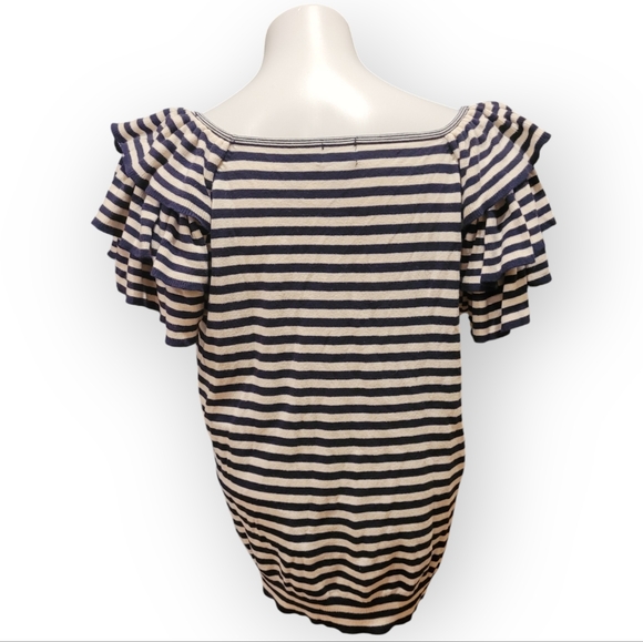 H&M Large Ruffle Sleeve Striped Sweater - Picture 3 of 5